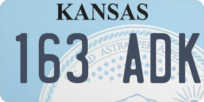 KS license plate 163ADK