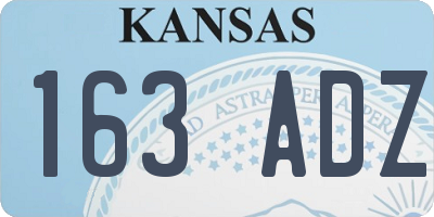 KS license plate 163ADZ