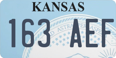KS license plate 163AEF