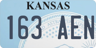 KS license plate 163AEN