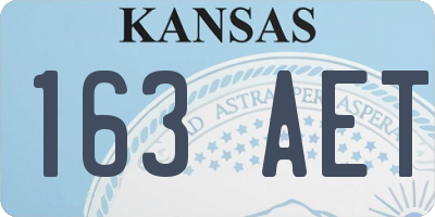 KS license plate 163AET