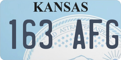 KS license plate 163AFG