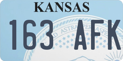 KS license plate 163AFK