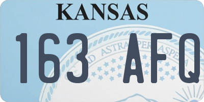 KS license plate 163AFQ