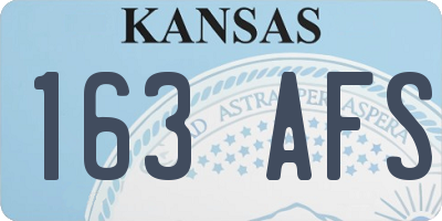 KS license plate 163AFS