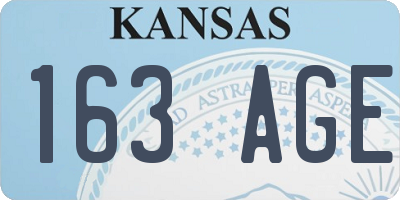 KS license plate 163AGE