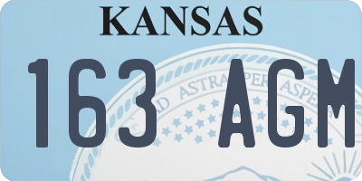 KS license plate 163AGM