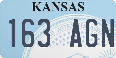 KS license plate 163AGN