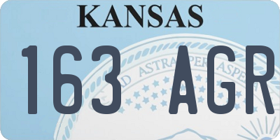 KS license plate 163AGR