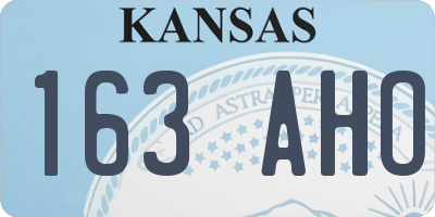 KS license plate 163AHO
