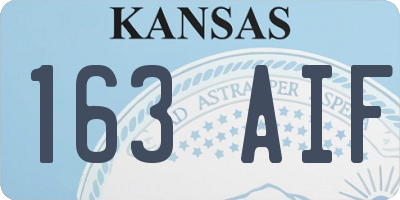 KS license plate 163AIF
