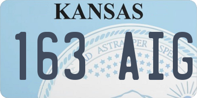 KS license plate 163AIG