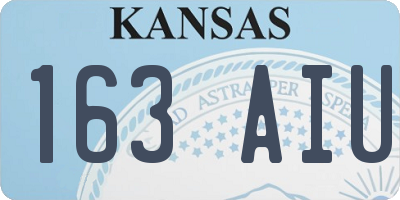 KS license plate 163AIU