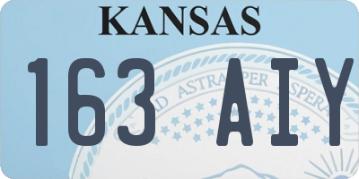 KS license plate 163AIY