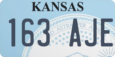 KS license plate 163AJE