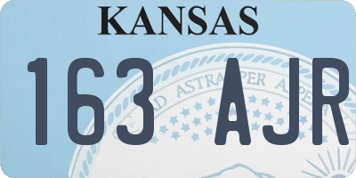 KS license plate 163AJR