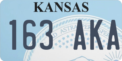 KS license plate 163AKA