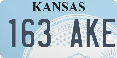 KS license plate 163AKE