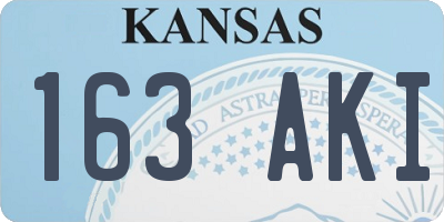 KS license plate 163AKI