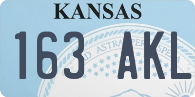 KS license plate 163AKL