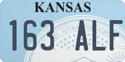 KS license plate 163ALF