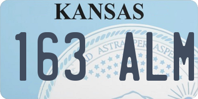 KS license plate 163ALM
