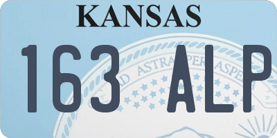 KS license plate 163ALP