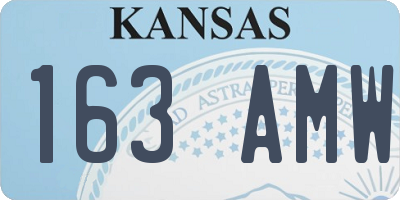 KS license plate 163AMW