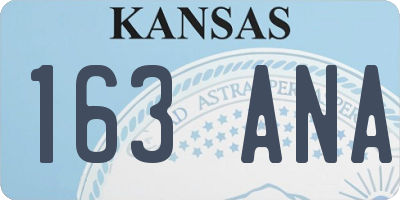 KS license plate 163ANA