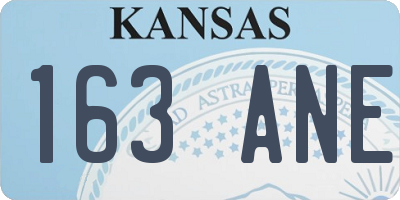 KS license plate 163ANE