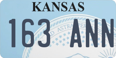 KS license plate 163ANN
