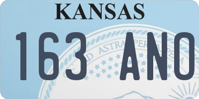 KS license plate 163ANO