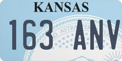 KS license plate 163ANV