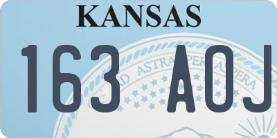 KS license plate 163AOJ