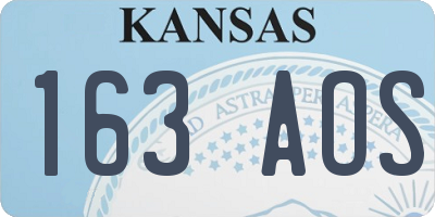 KS license plate 163AOS