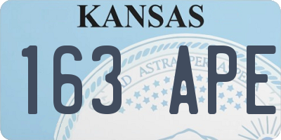 KS license plate 163APE