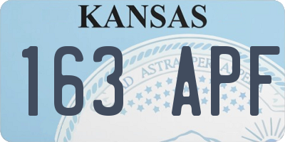 KS license plate 163APF