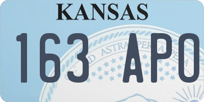 KS license plate 163APO