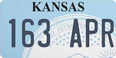 KS license plate 163APR