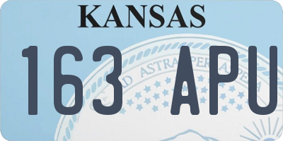 KS license plate 163APU