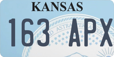 KS license plate 163APX
