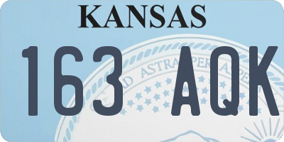 KS license plate 163AQK