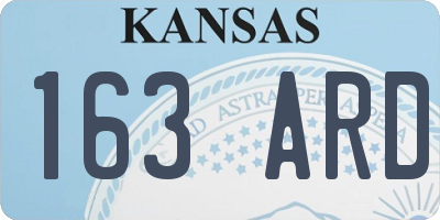 KS license plate 163ARD