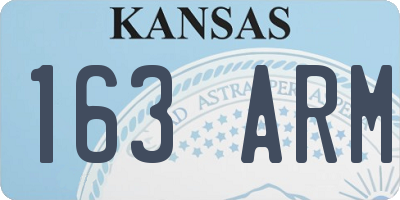 KS license plate 163ARM