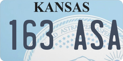 KS license plate 163ASA