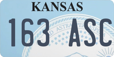 KS license plate 163ASC