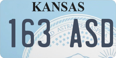 KS license plate 163ASD