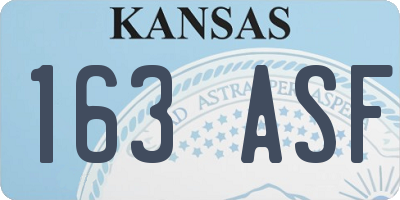 KS license plate 163ASF