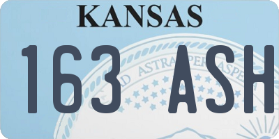 KS license plate 163ASH