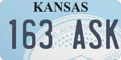 KS license plate 163ASK